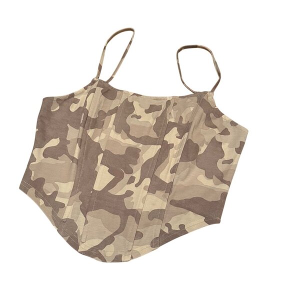 Bp Camouflage Crop Top Corset Style With Adjustable Straps NWT Sexy Party Glam S - Picture 3 of 7